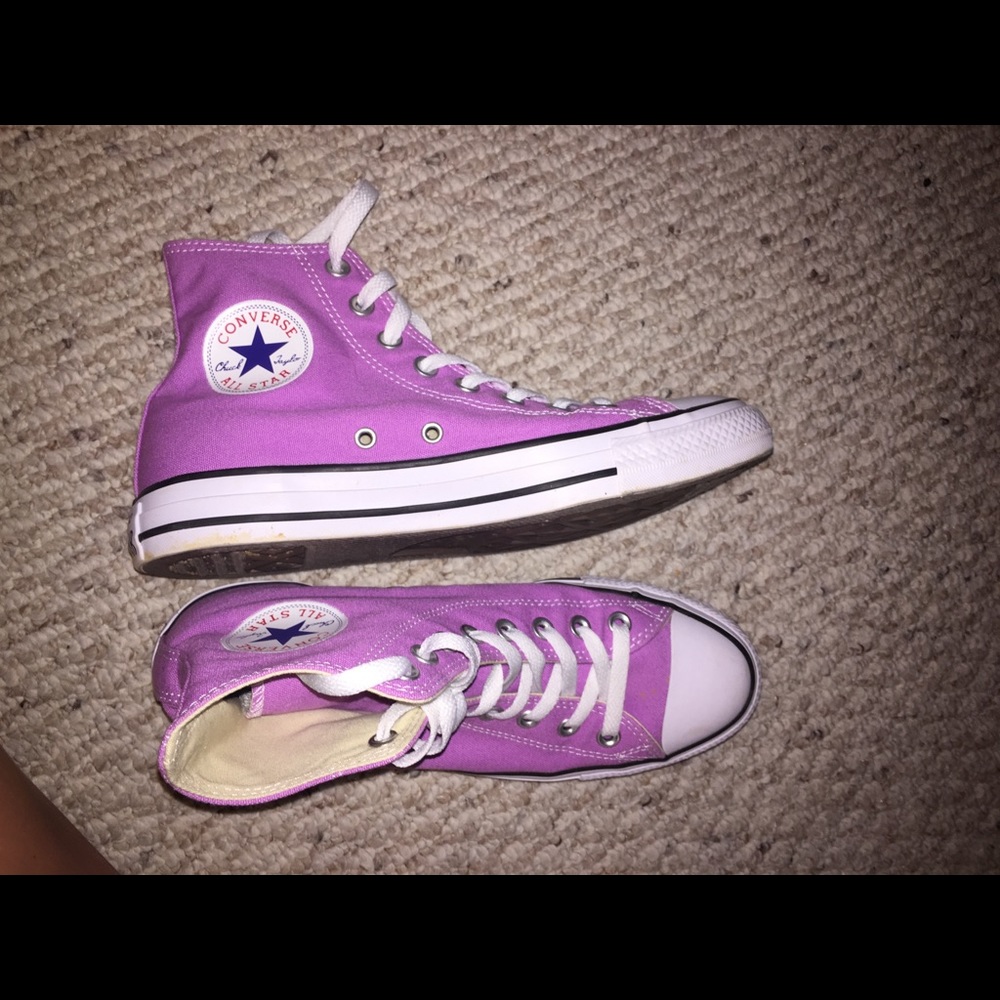 pink high top converse